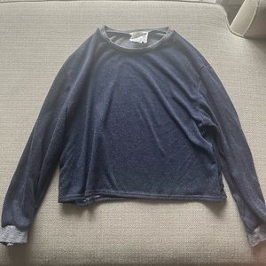 Dark blue sweater/long sleeve shirt size medium but would fit like a small!